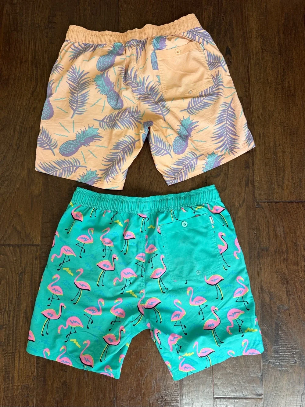 Men's Teal Flamingo Swim Board Shorts - Lightweight Quick-Dry